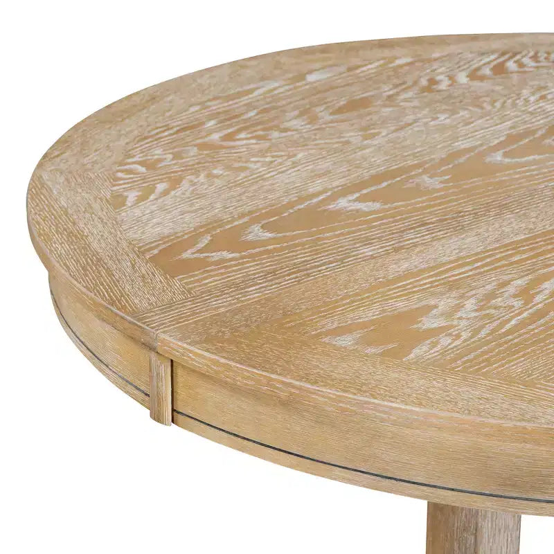 Table à manger à rallonge en bois de style rustique sur pied central, avec rallonge de 35,5 cm