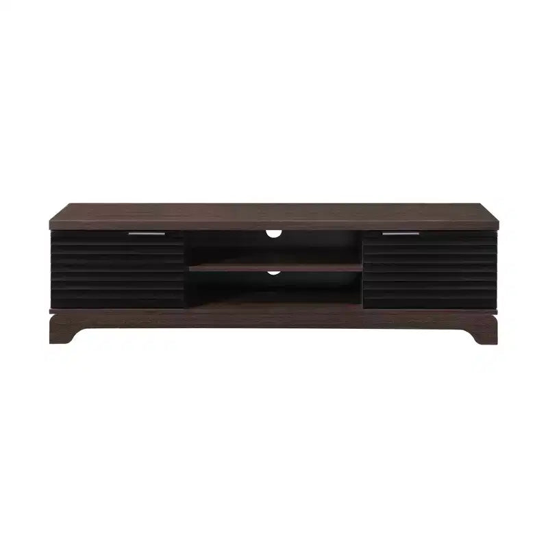 Meuble TV en bois de 149 cm avec 2 armoires de rangement, convient aux téléviseurs jusqu'à 65 po