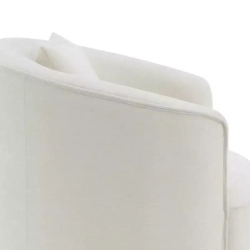 Canapé deux places classique 64", Chenille beige, 2 oreillers, Aucun assemblage requis