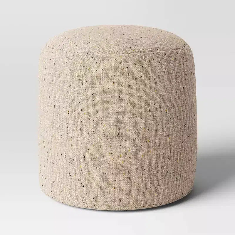 Pouf ottoman moucheté, beige