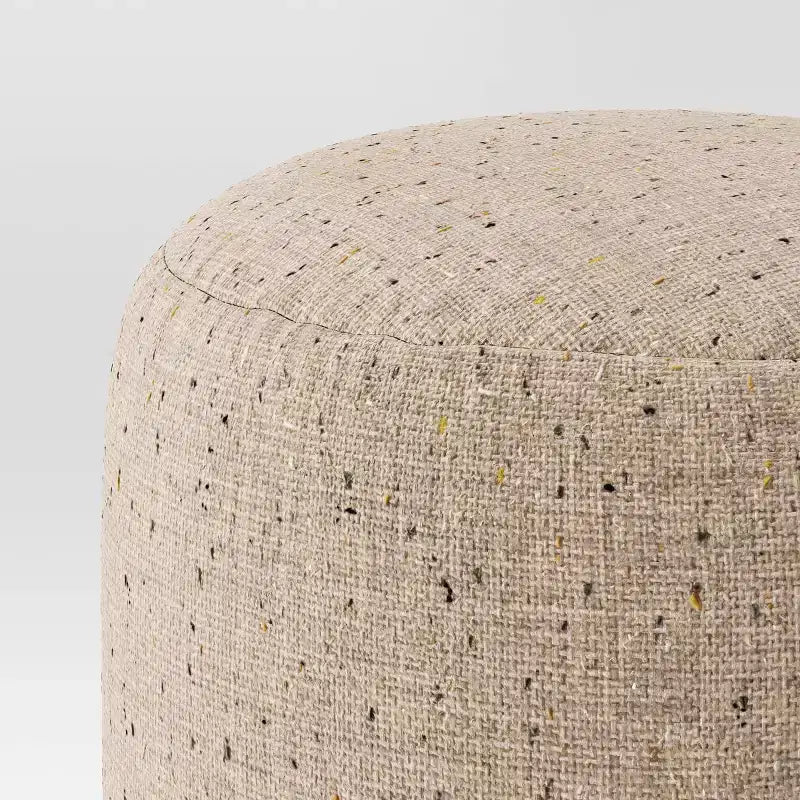 Pouf ottoman moucheté, beige