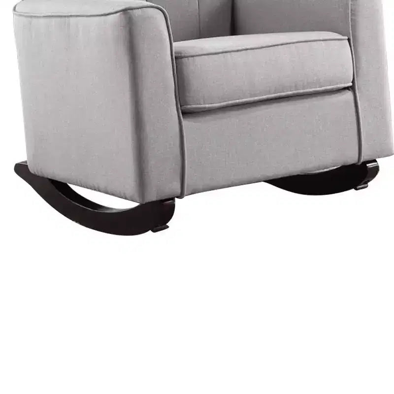 Fauteuil à bascule de 34,25 po, lin gris clair