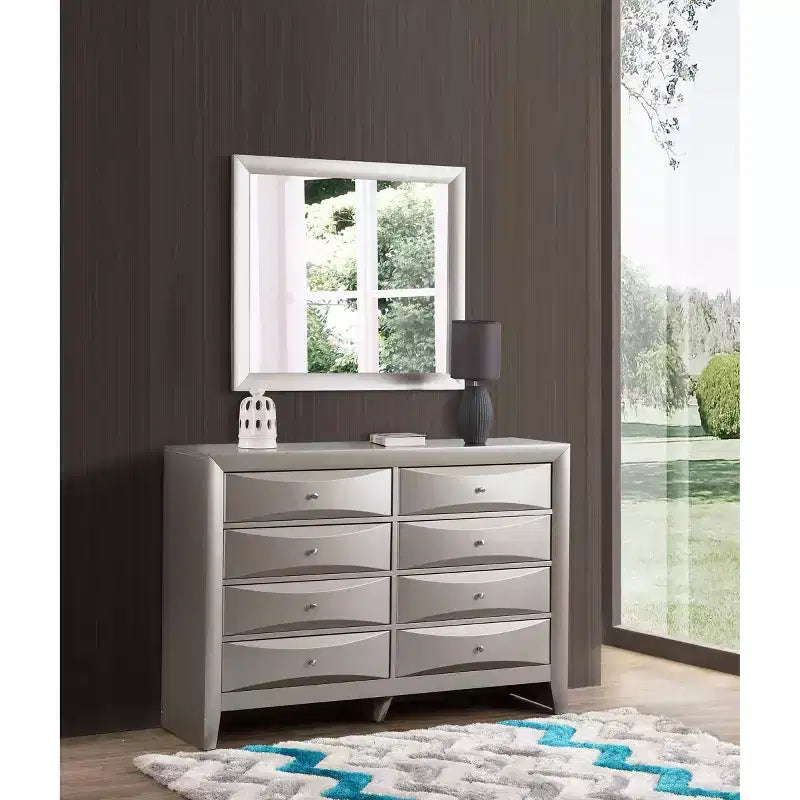 Miroir de commode rectangulaire encadré moderne de 35 po x 39 po