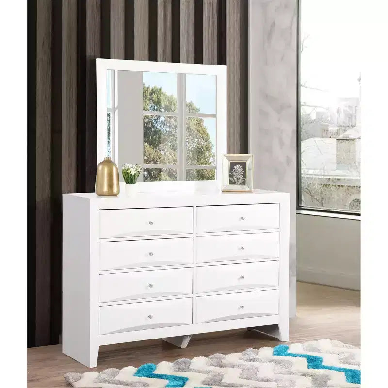 Miroir de commode rectangulaire encadré moderne de 35 po x 39 po
