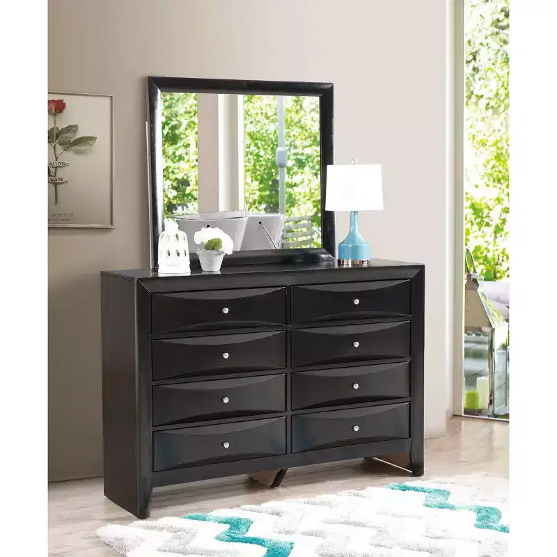 Miroir de commode rectangulaire encadré moderne de 35 po x 39 po