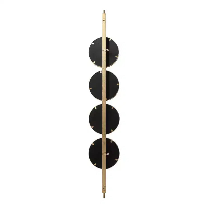 Miroir mural décoratif, cadre en fer doré à la feuille biseauté, 25 cm de large