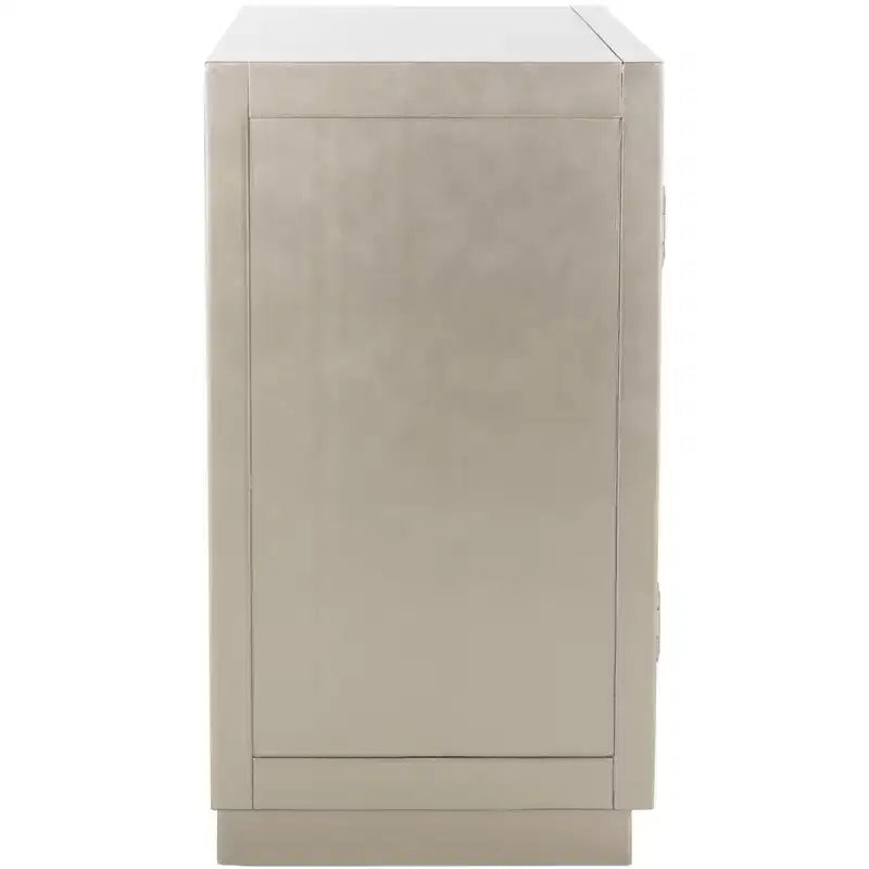 Commode 2 tiroirs, finition champagne et miroir