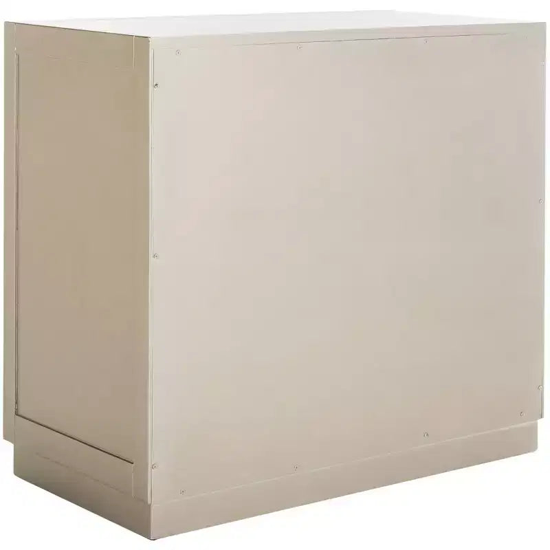 Commode 2 tiroirs, finition champagne et miroir