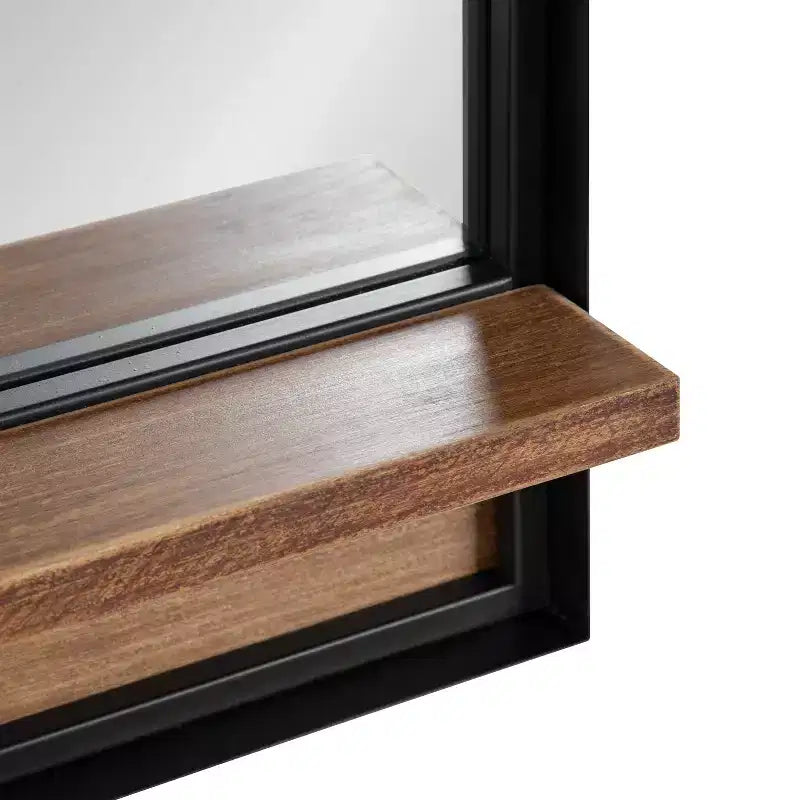 Miroir rectangulaire avec étagère, 20x34, Marron rustique