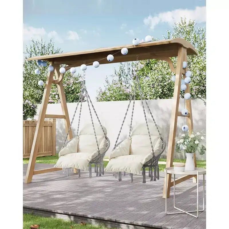 Chaise hamac suspendue avec grand coussin épais, chaise balançoire bohème