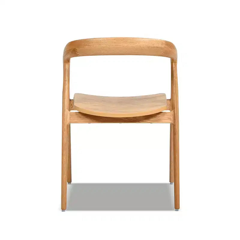 Chaise de salle à manger scandinave sculptée en bois de chêne, chêne brun naturel chaud, lot de 21