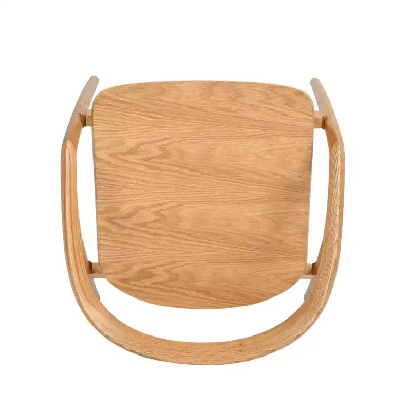 Chaise de salle à manger scandinave sculptée en bois de chêne, chêne brun naturel chaud, lot de 21