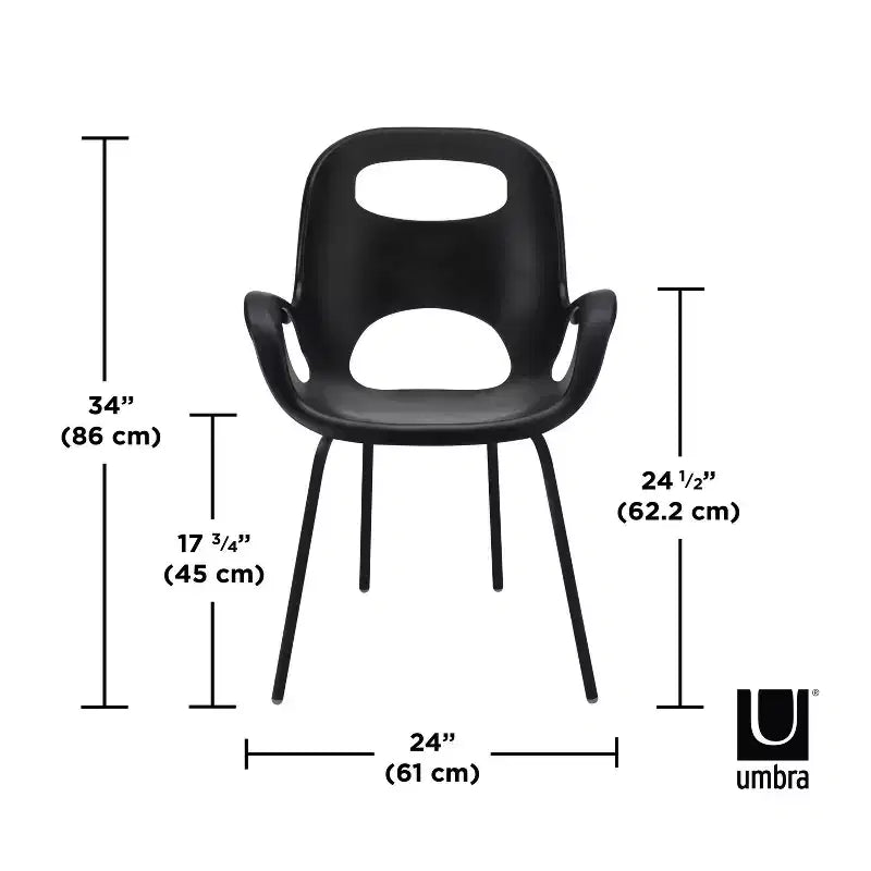 Chaise de salle à manger empilable à dossier incurvé