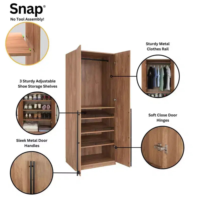 Armoire 2 portes 4 étagères