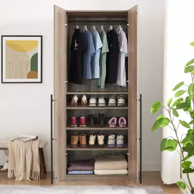 Armoire 2 portes 4 étagères