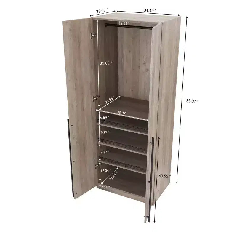 Armoire 2 portes 4 étagères