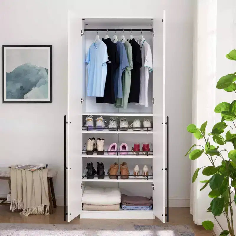 Armoire 2 portes 4 étagères
