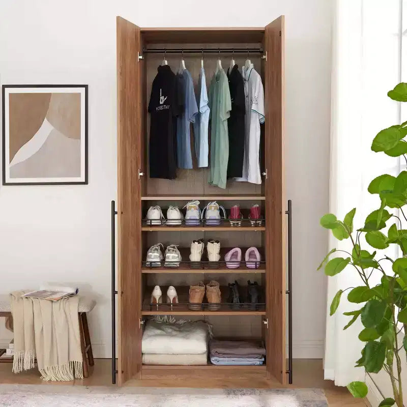 Armoire 2 portes 4 étagères