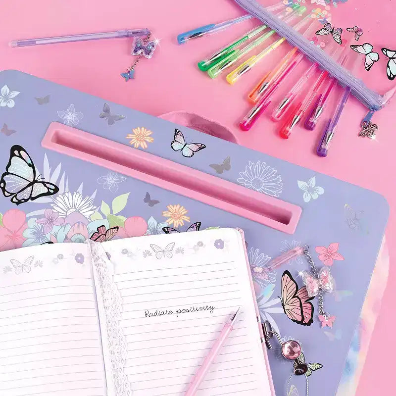 Tablette de lit papillon - Papillons et pastels violets
