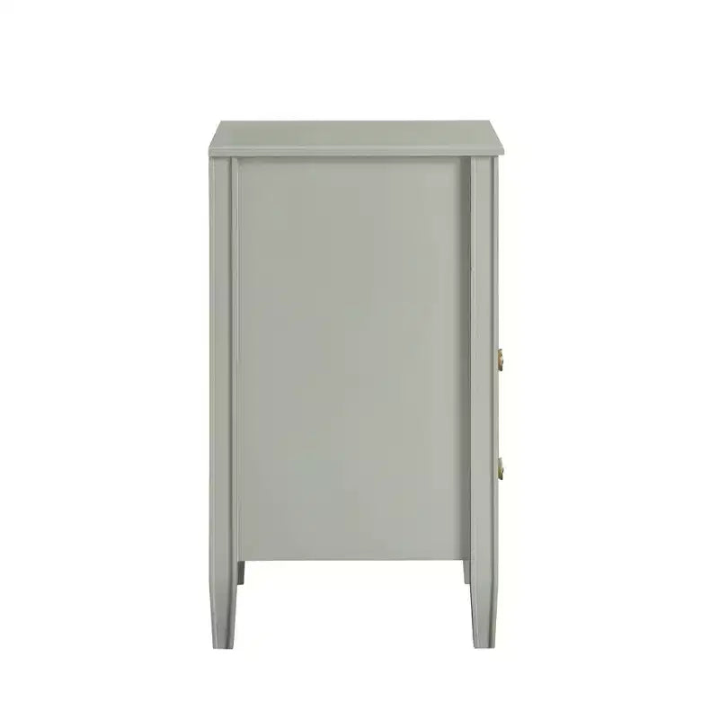 Table de chevet avec 2 tiroirs de rangement et étagère ouverte, Gris
