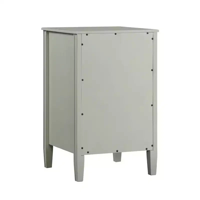 Table de chevet avec 2 tiroirs de rangement et étagère ouverte, Gris